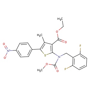 Ethyl 2-[(2,6-difluorophenyl)methyl-methoxycarbonylamino]-4-methyl-5-(4-nitrophenyl)thiophene-3-carboxylate